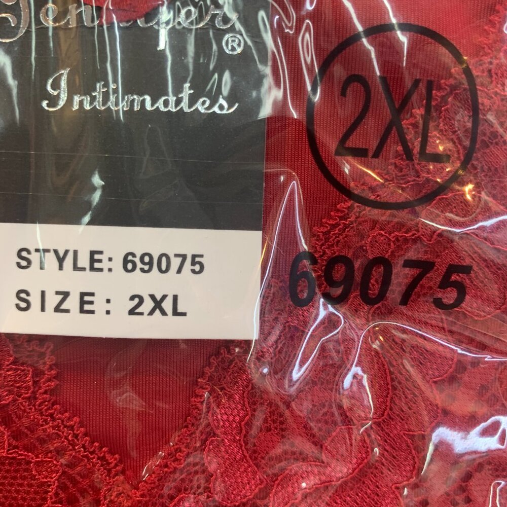Hi Waist Microfiber Full Cover Brief / Red / 2XLarge - Picture 3 of 3